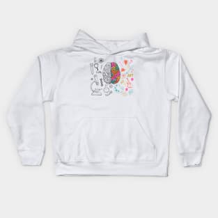 Colorful Brain Science and Art Kids Hoodie